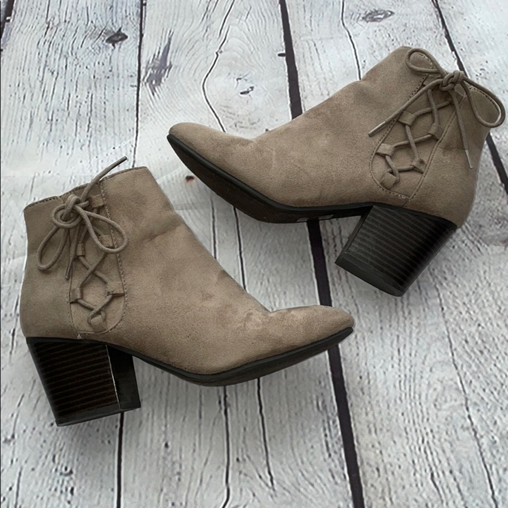Tan Faux Suede Ankle Boots size 7